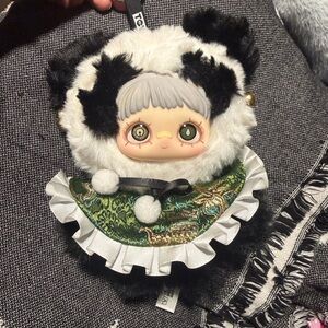 Maymei Keychain- Cute Panda Plush Doll with Green and White Accents